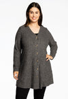 Cardigan with buttons RIB - grey