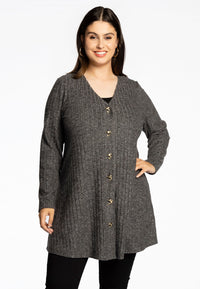 Cardigan with buttons RIB - grey - #2