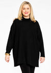 Pullover high neck RIB - black