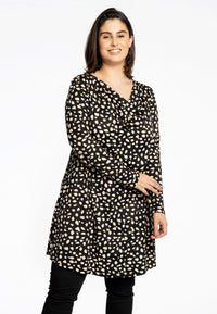 Tunic wide bottom waterfall STONES - black - #2