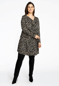 Tunic wide bottom waterfall STONES - black - #1