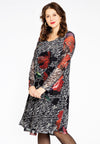 Dress A-line PAINTED - black