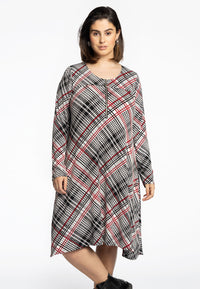 Dress A-line CHECK - black - #2