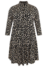 Dress ruffled STONES - black - #4