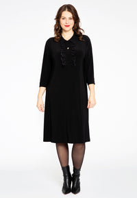 Polo-dress with ruffles DOLCE - black - #2