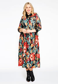 Dress with frill BYZANTINE - black - #1