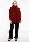 Shirt A-line turtle neck SPARKLE - red - #2