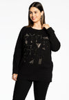 Sweater strass Cube - black