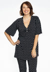 Tunic flare pearls POLKADOT - black