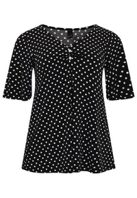 Tunic flare pearls POLKADOT - black - #4
