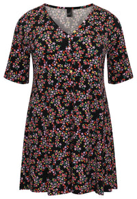 Tunic wide bottom buttoned RUBY - black - #4