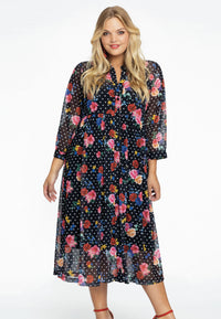 Dress buttoned FLOWERDOT - black - #1