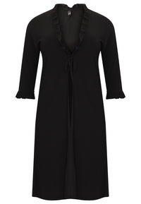 Cardigan lace frill dolce - black - #4