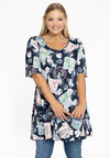 Tunic wide bottom STAMPS - blue