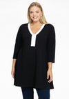 Tunic wide bottom V-neck BUBLÉ - black - #1