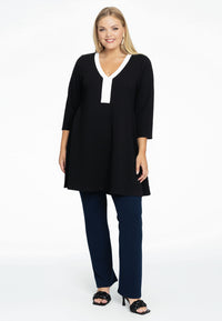 Tunic wide bottom V-neck BUBLÉ - black - #2