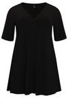 Tunic wide bottom buttoned DOLCE - black - #4