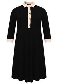 Dress contrast collar DIAGONAL - black - #4