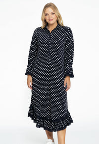 Dress with ruffles and lace POLKADOT - blue - #2