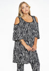 Tunic cold shoulder ZEBRA - black - #1