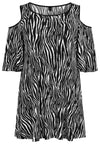Tunic cold shoulder ZEBRA - black - #4