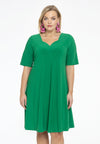 Dress A-line double v-neck DOLCE - green