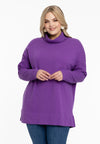 Pullover high neck rib - purple