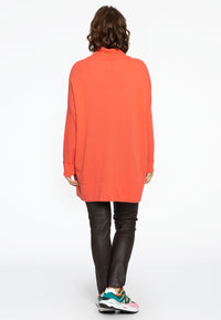 Pullover high neck rib - orange - #3