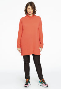 Pullover high neck rib - orange - #2