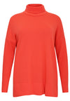 Pullover high neck rib - orange - #4