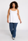 Singlet spaghetti A-line VISCOSE - white