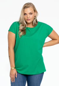 T-shirt cap sleeves COTTON - green - #1