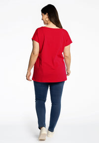 T-shirt cap sleeves COTTON - red - #3