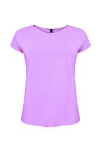 T-shirt cap sleeves COTTON - light purple - #4