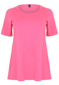 Tunic flare COTTON - pink - #4