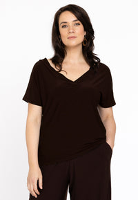 T-shirt v-neck DOLCE - brown - #1