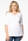 T-shirt v-neck relax fit COTTON - white - #1