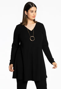 Tunic wide bottom DIAGONAL - black - #1