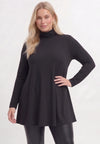 Tunic with col wide bottom - black