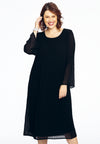 Dress irregular pleats - black