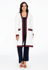 Cardigan contrast studs - white