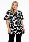 Tunic flare frilled sleeves VITTORIA - white