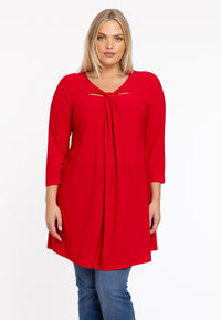 Tunic Wide Bottom Draped Neck DOLCE - red - #1