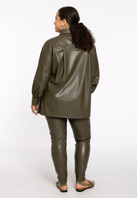 Blouse FAUX LEATHER - light green - #3
