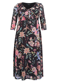 Dress volant ORIENTAL FLOWER - black - #5
