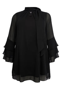 Tunic wide bottom CHIFFON - black - #3