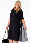 Dress drape neckline DOLCE - black - #1