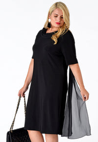 Dress drape neckline DOLCE - black - #1