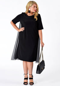 Dress drape neckline DOLCE - black - #2