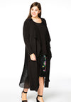 Cardigan long plissé DOLCE - black